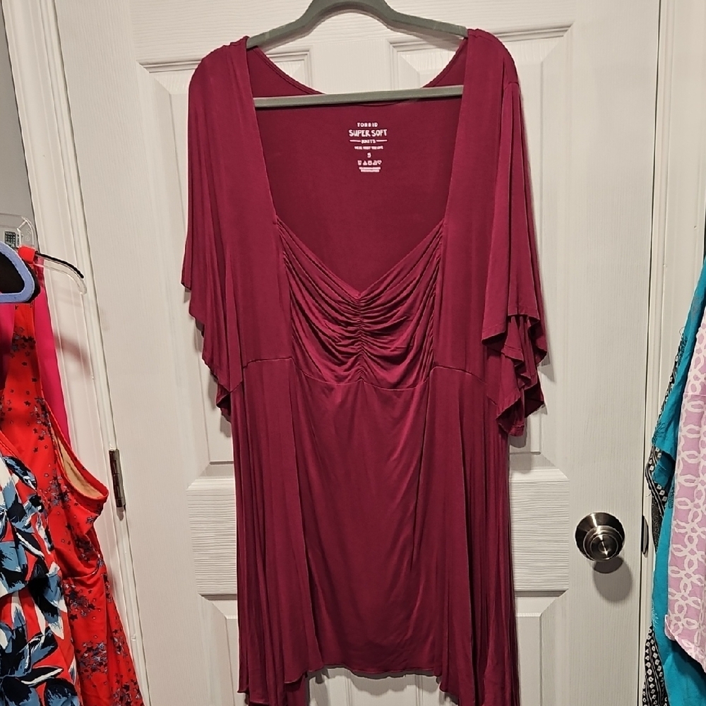 Torrid Burgundy Tunic Top